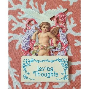 vintage Merrimack pop up 3 D 1984 valentines day card  Loving Thoughts angle